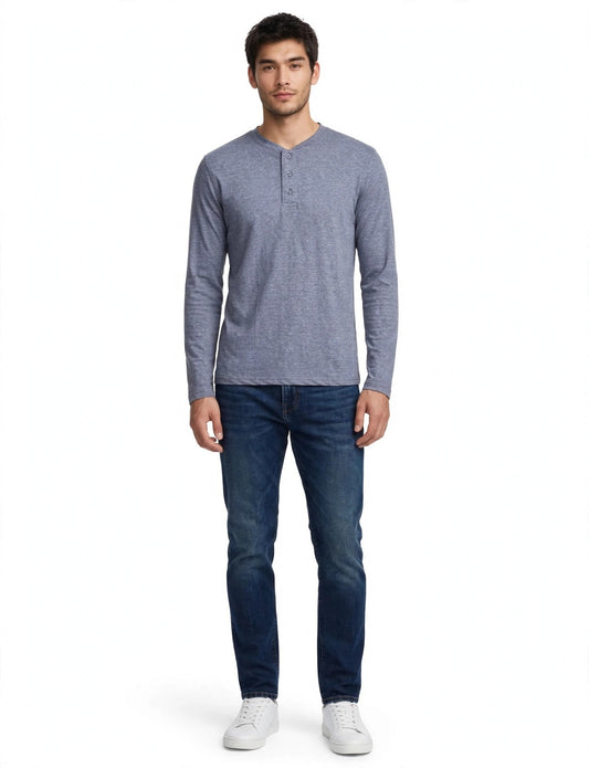 Men's Half Button Down Henley Long Sleeve T-Shirts