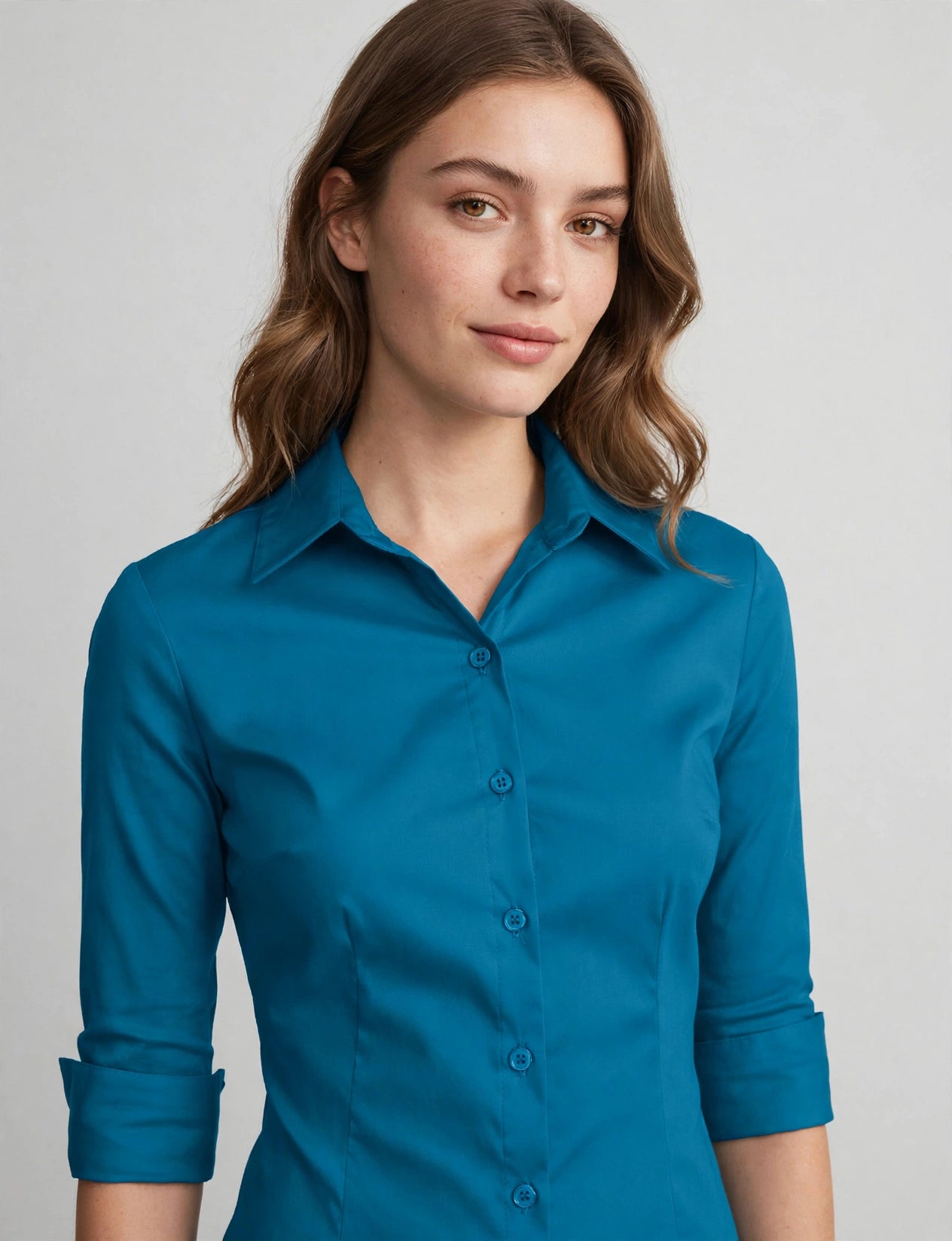 Roll Up 3/13 Sleeve Button Down Shirts With Stretch