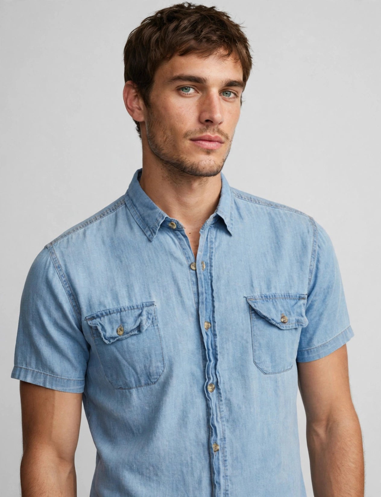 Men's Casual Dress Solid Short Sleeve Button Down Oxford Shirts