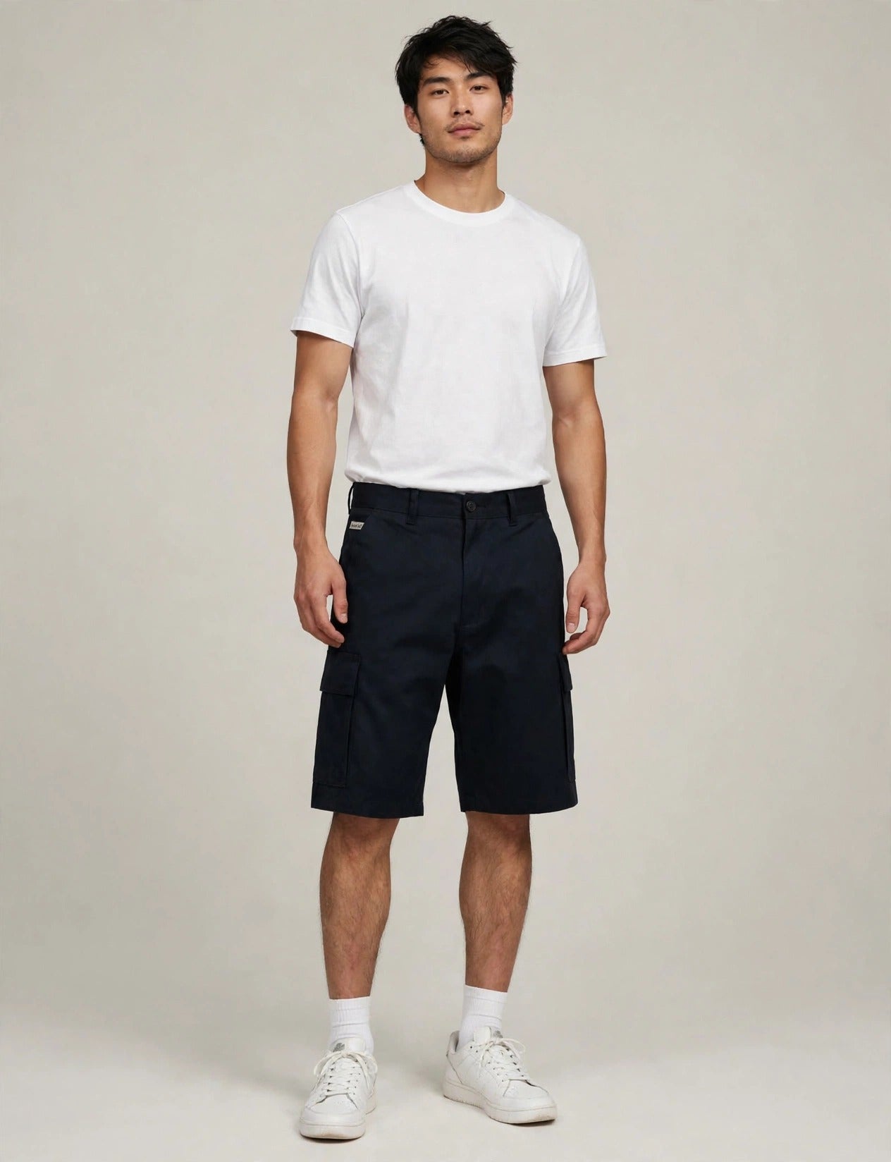 Men's Casual Fitted Solid Cargo Short Multiple Pocket