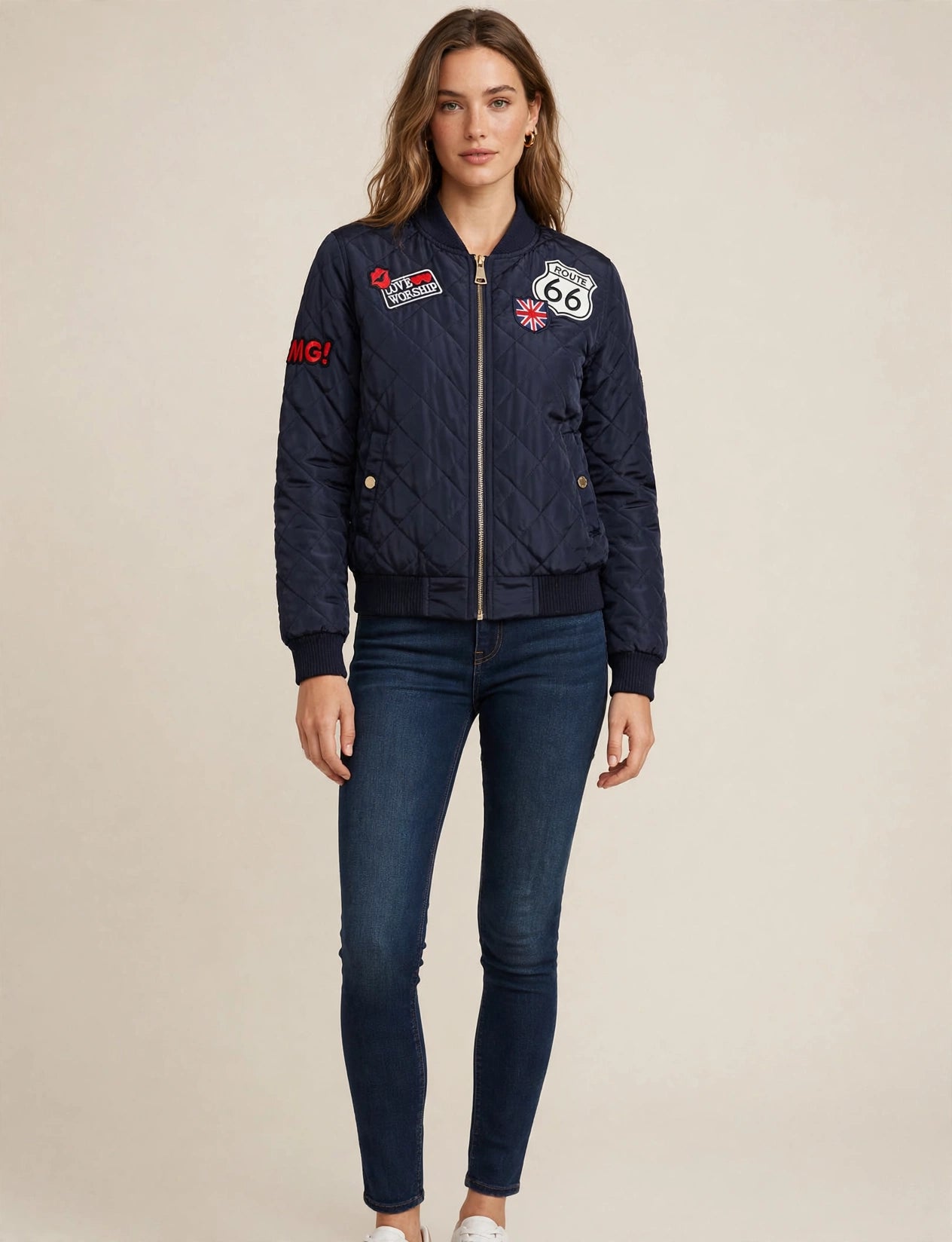 Classic Quilted Zip-Up Bomber Jackets