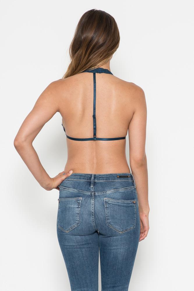 FLORAL LACE PLUNGE BRALETTE