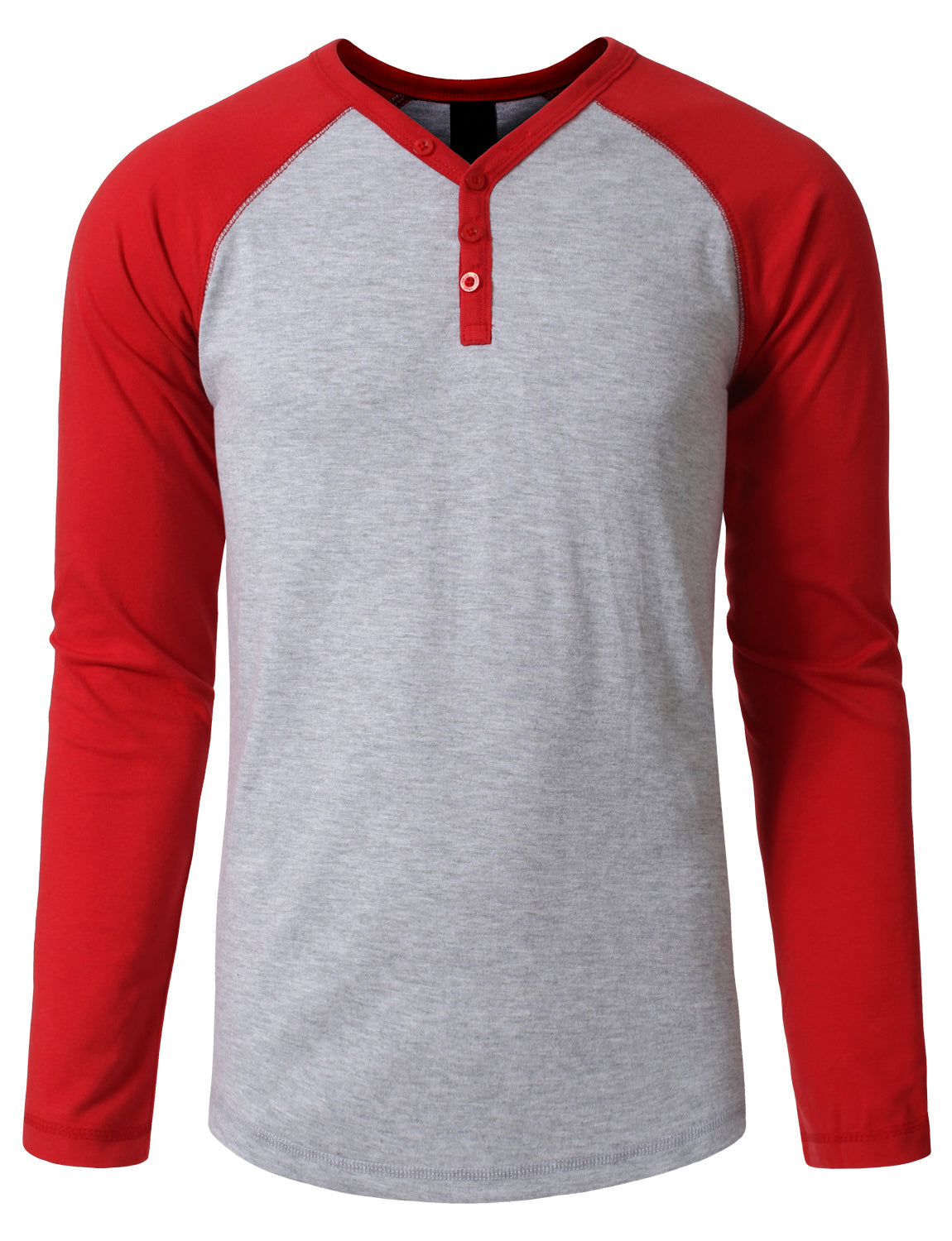 LONG SLEEVE RAGLAN T-SHIRTS WITH BUTTON PLACKET NEMT24