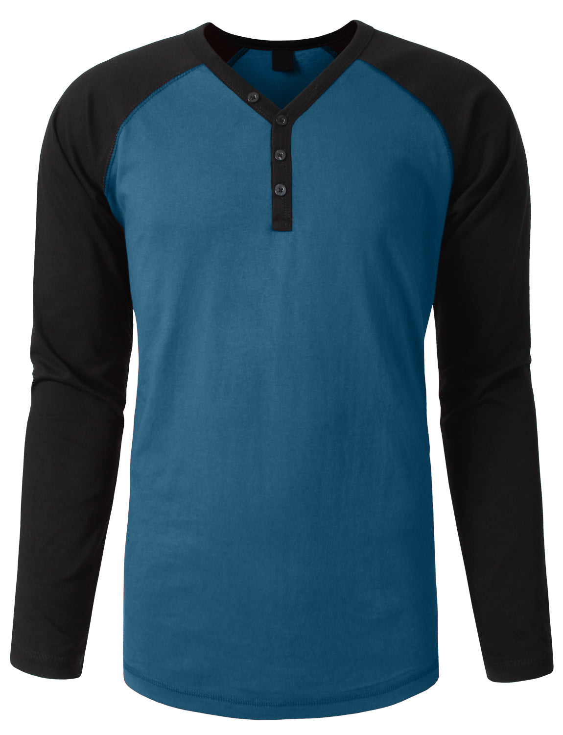 LONG SLEEVE RAGLAN T-SHIRTS WITH BUTTON PLACKET NEMT24