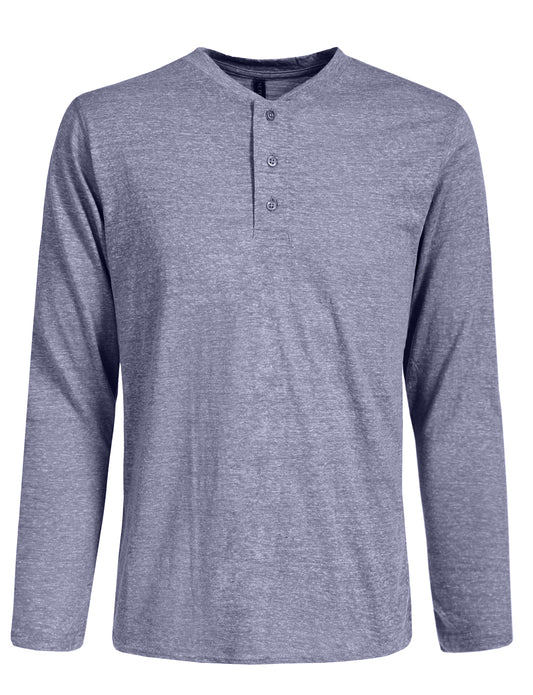 HALF BUTTON DOWN HENLEY LONG SLEEVE T-SHIRTS NEMT274