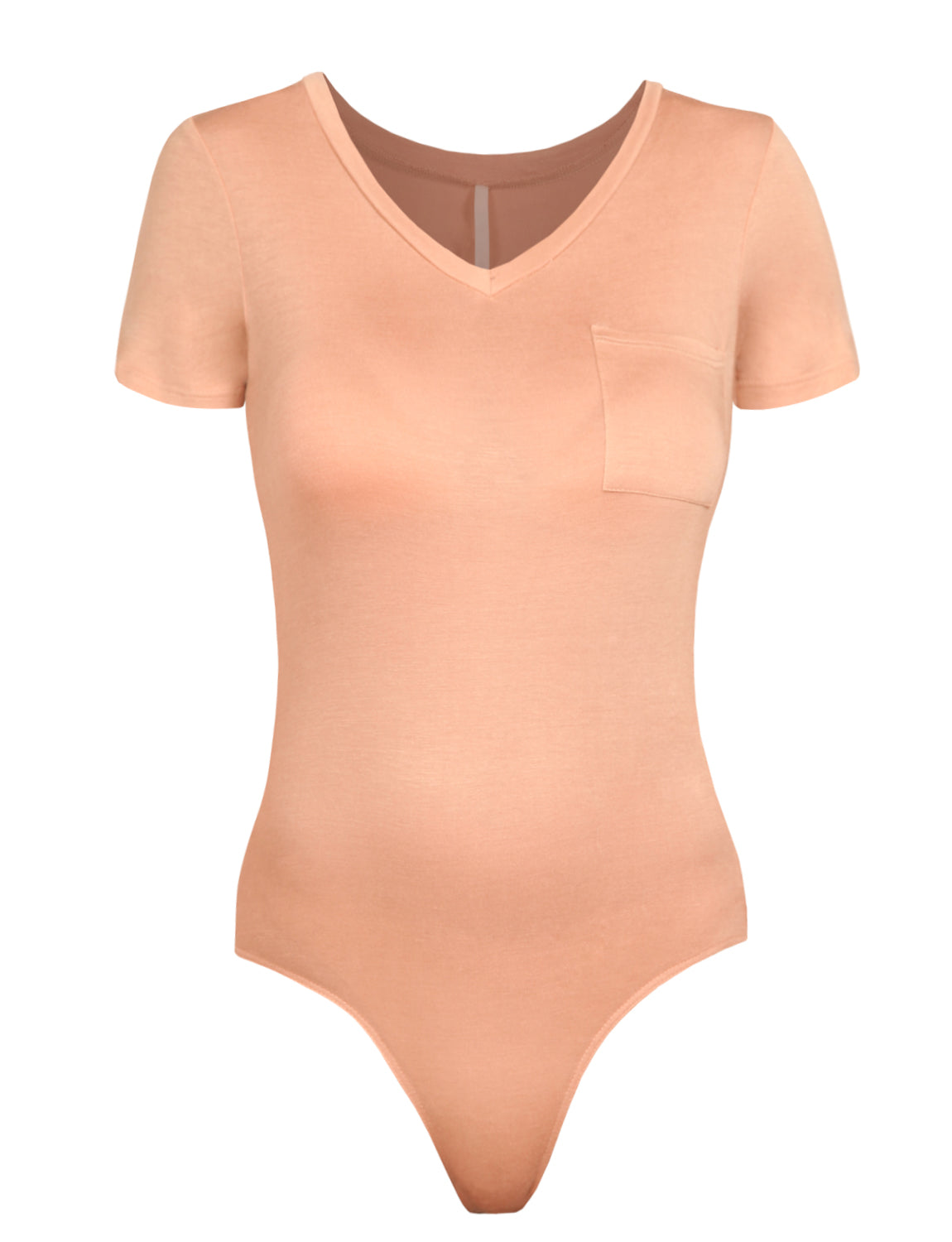 SEXY SIMPLE FITTED STRETCH FRONT POCKET SNAP THONG BODYSUIT NEWBS33