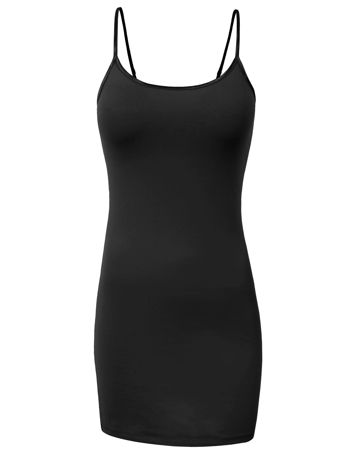 BASIC SPAGHETTI STRAP FITTED TUNIC TOP DRESS NEWDR22