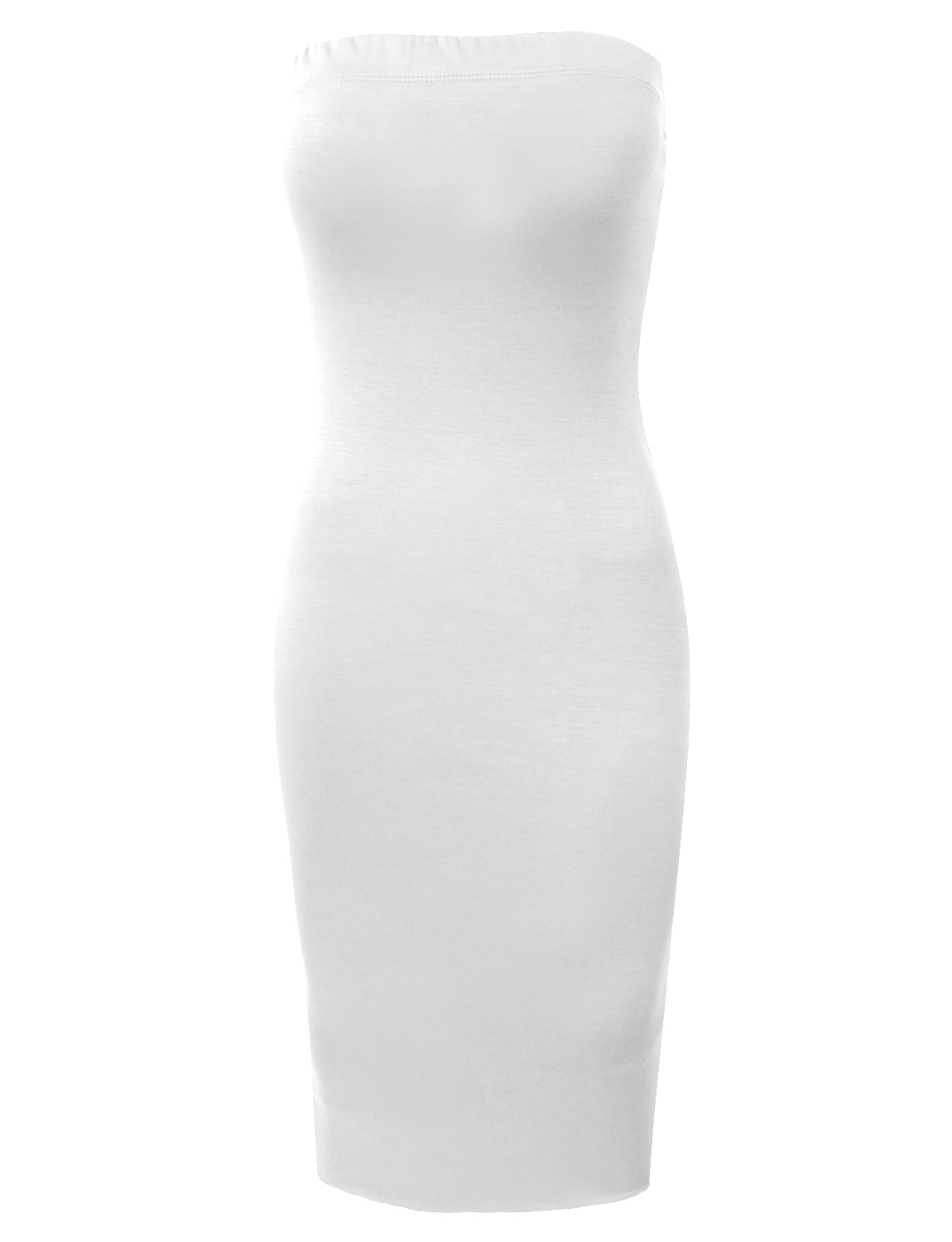 BASIC KNEE HIGH STRAPLESS COCKTAIL PENCIL DRESS NEWDR23
