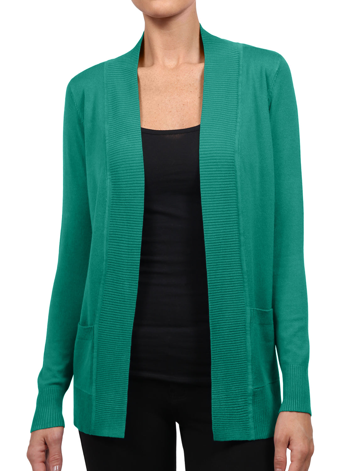 OPEN FRONT KNIT CARDIGAN EXTRA STRETCHY NEWJ123