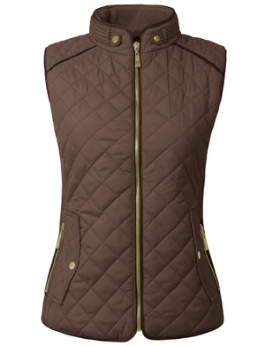 Classic Quilted Front Zip Up Padded Vest