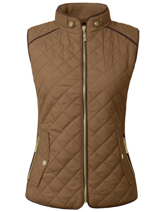 LIGHT WEIGHT QUILTED ZIP VEST NEWJ40
