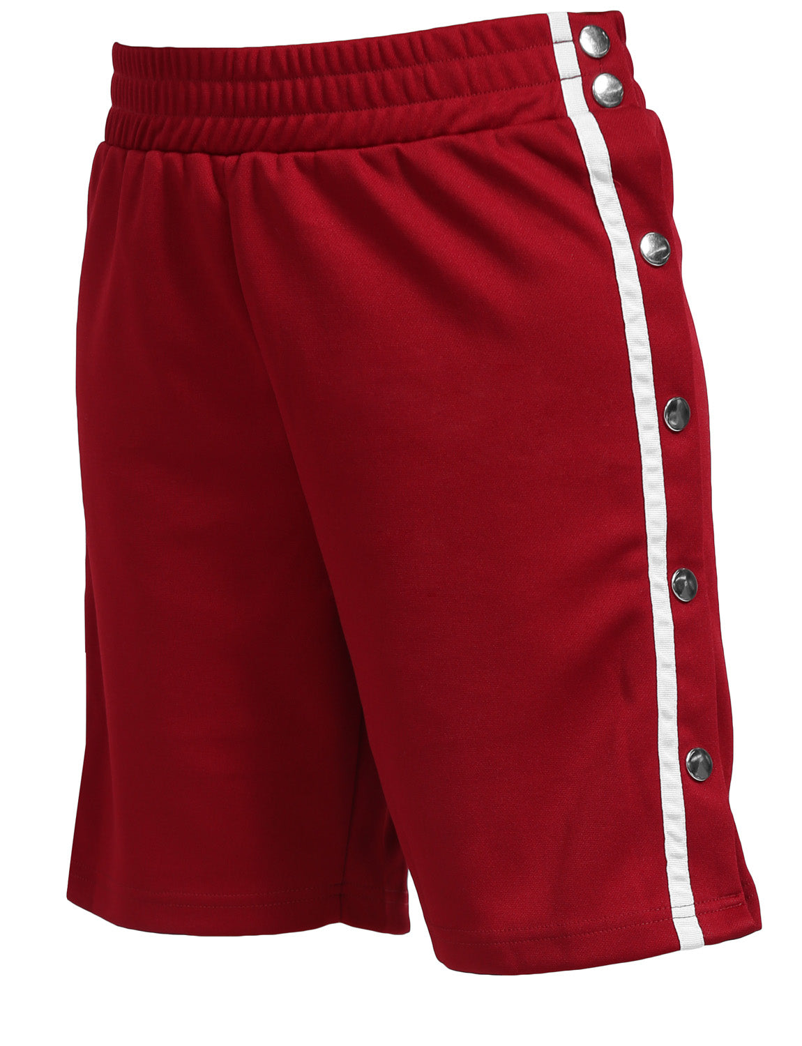 CASUAL ELASTIC SIDE SNAP BUTTON ON TRACK SHORTS WIDE LEG PANTS NEWP54