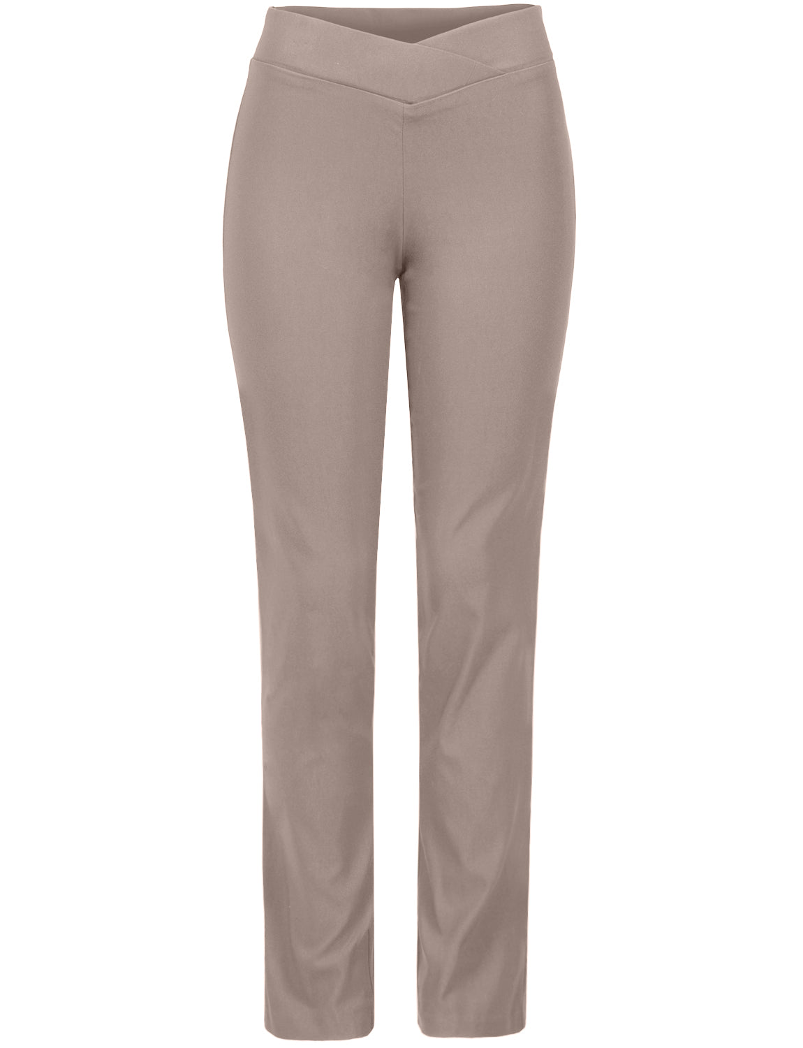 CROSS OVER FRONT OVERLAP V WAISTBAND CASUAL ELASTIC LONG PANTS NEWP83