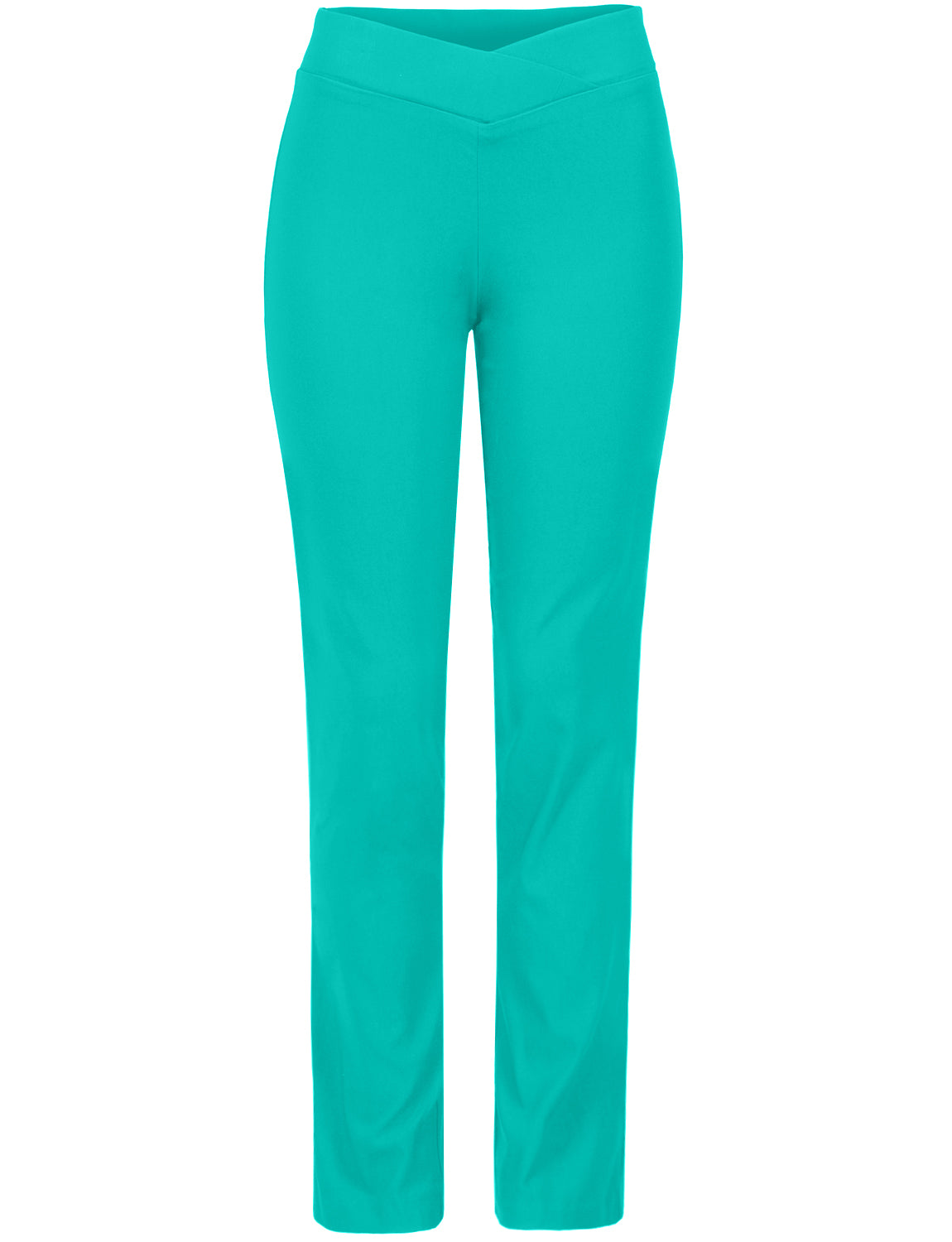 CROSS OVER FRONT OVERLAP V WAISTBAND CASUAL ELASTIC LONG PANTS NEWP83