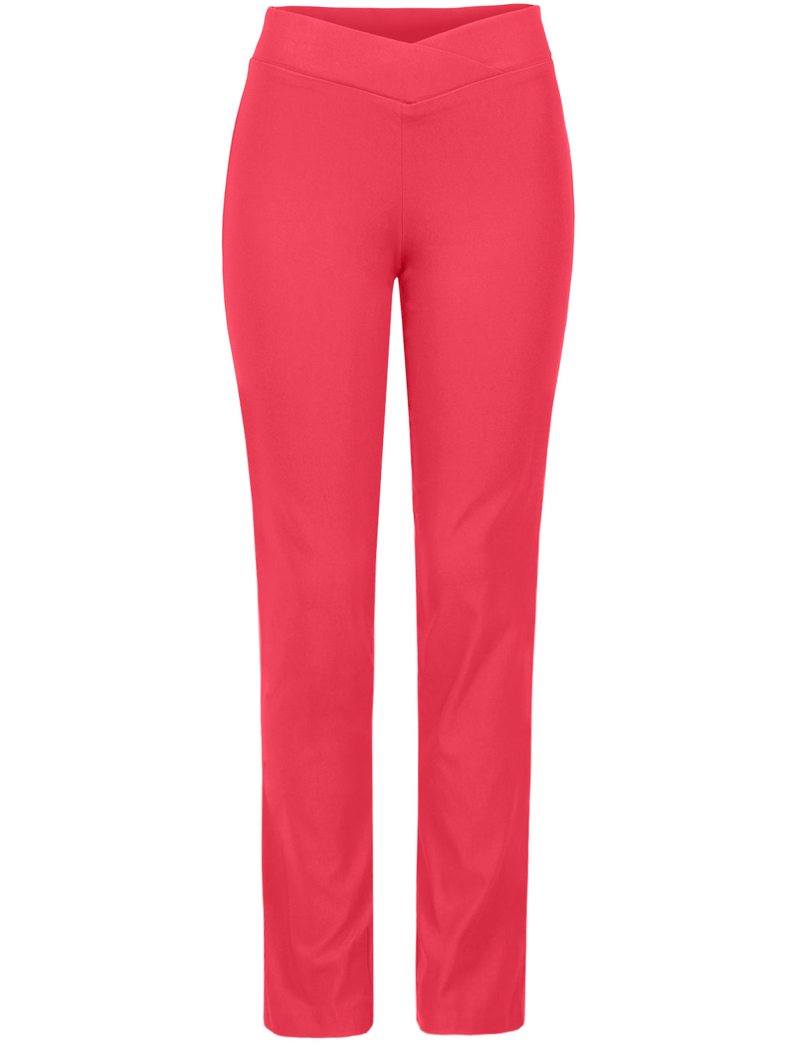 CROSS OVER FRONT OVERLAP V WAISTBAND CASUAL ELASTIC LONG PANTS NEWP83