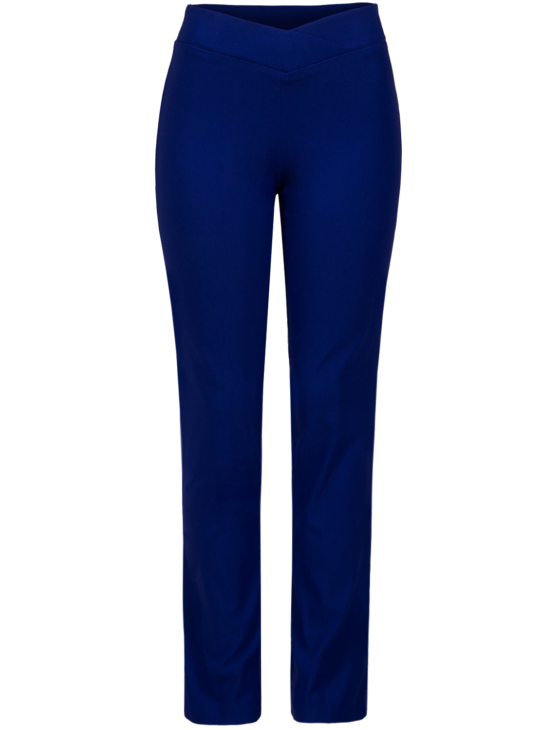 CROSS OVER FRONT OVERLAP V WAISTBAND CASUAL ELASTIC LONG PANTS NEWP83