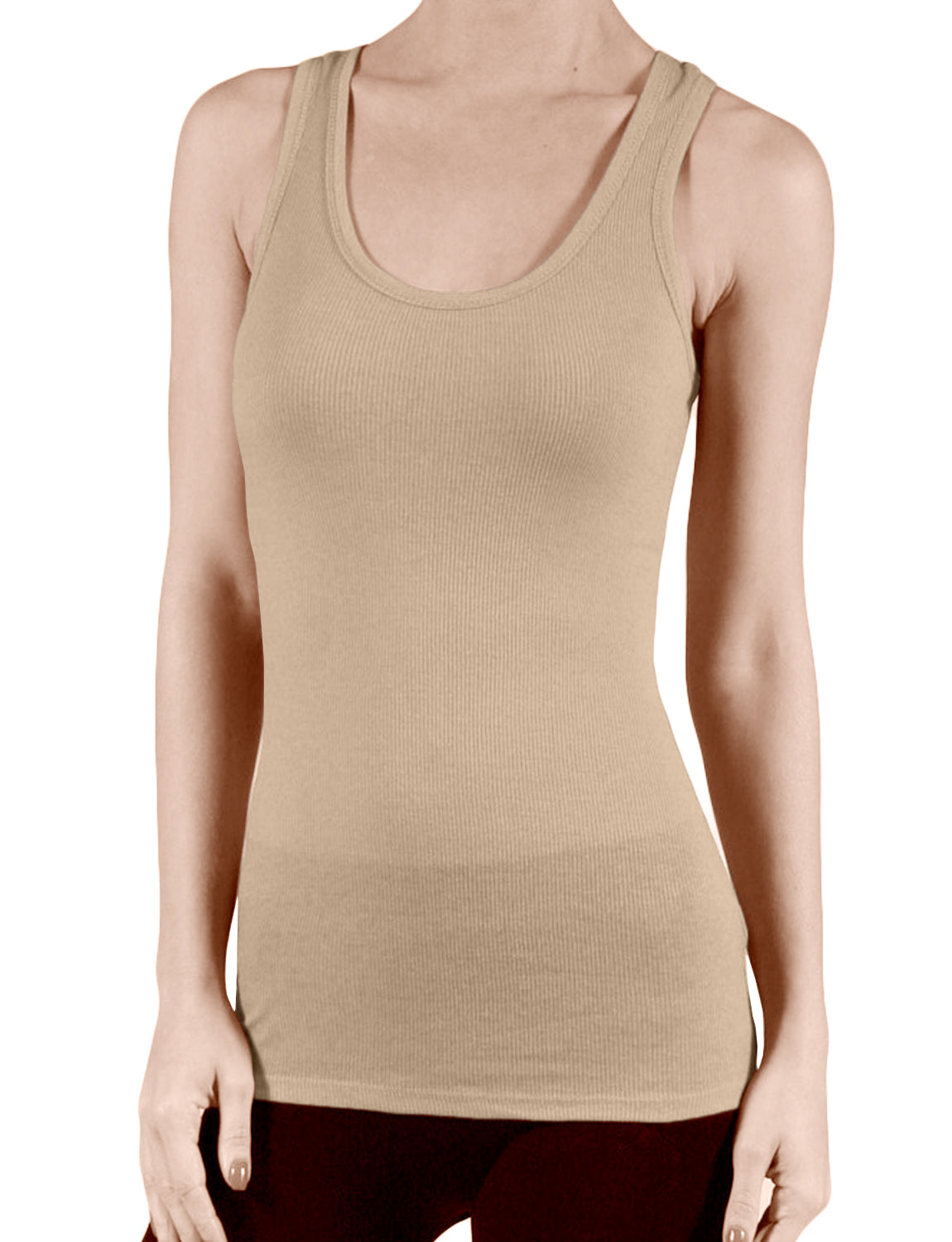 LIGHT WEIGHT CONTRAST INNER BINDING RACERBACK TANK TOP NEWT117