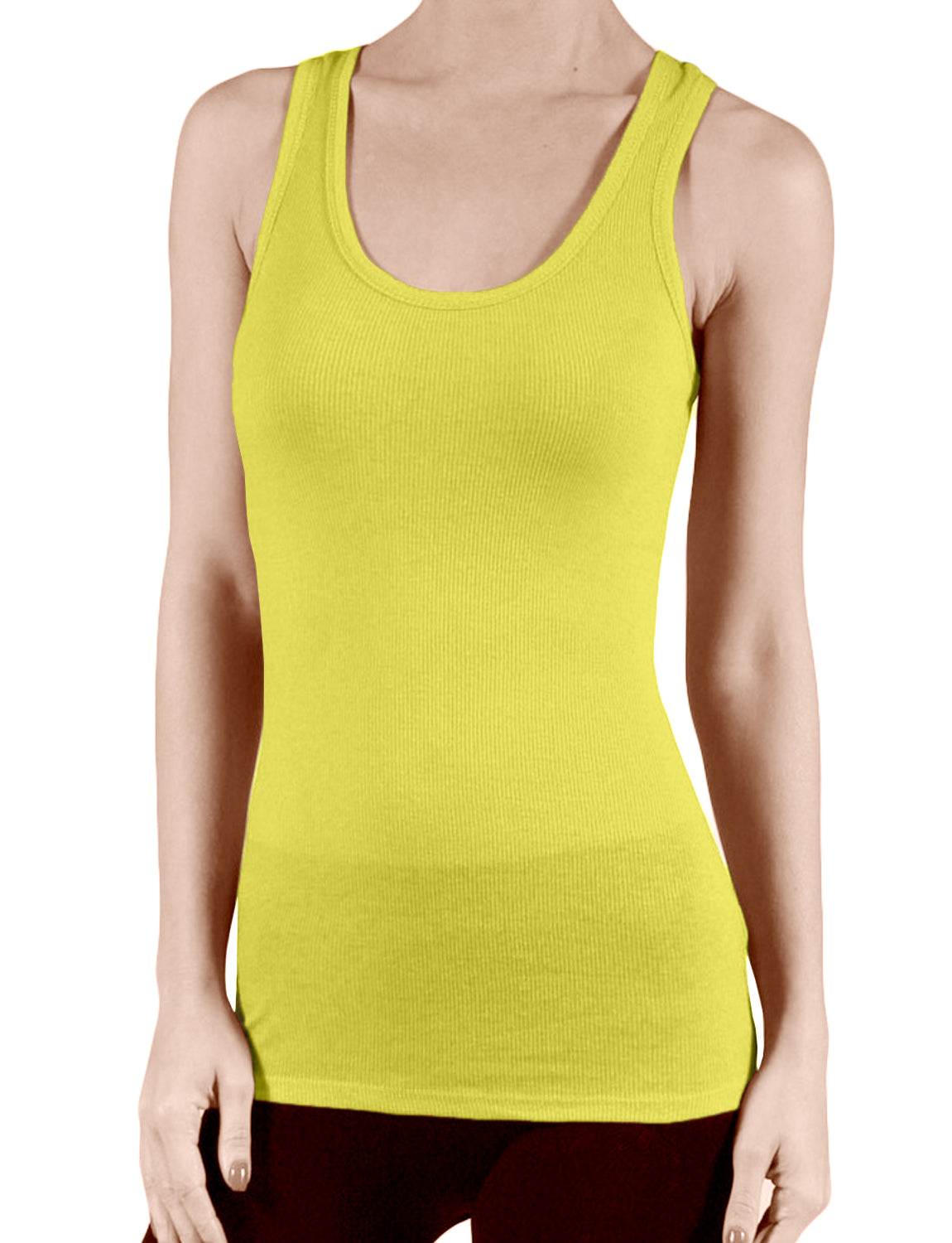 LIGHT WEIGHT CONTRAST INNER BINDING RACERBACK TANK TOP NEWT117