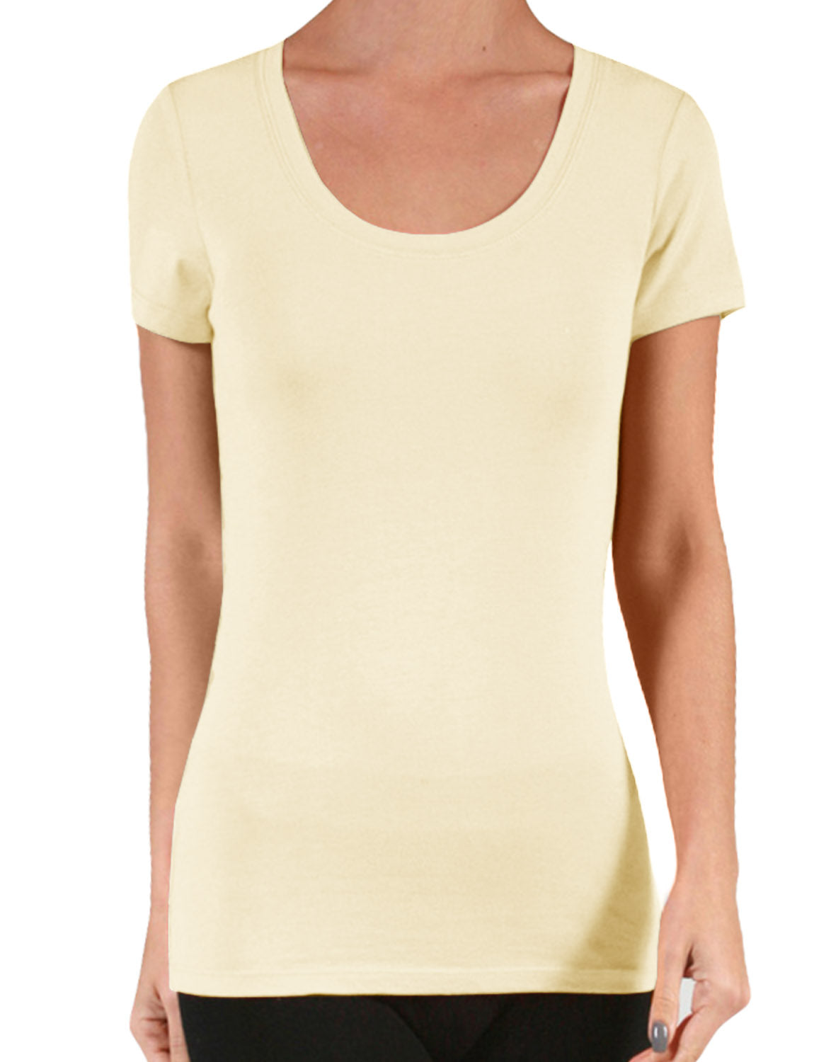 LIGHT WEIGHT SHORT SLEEVE SCOOP NECK T-SHIRTS NEWT131
