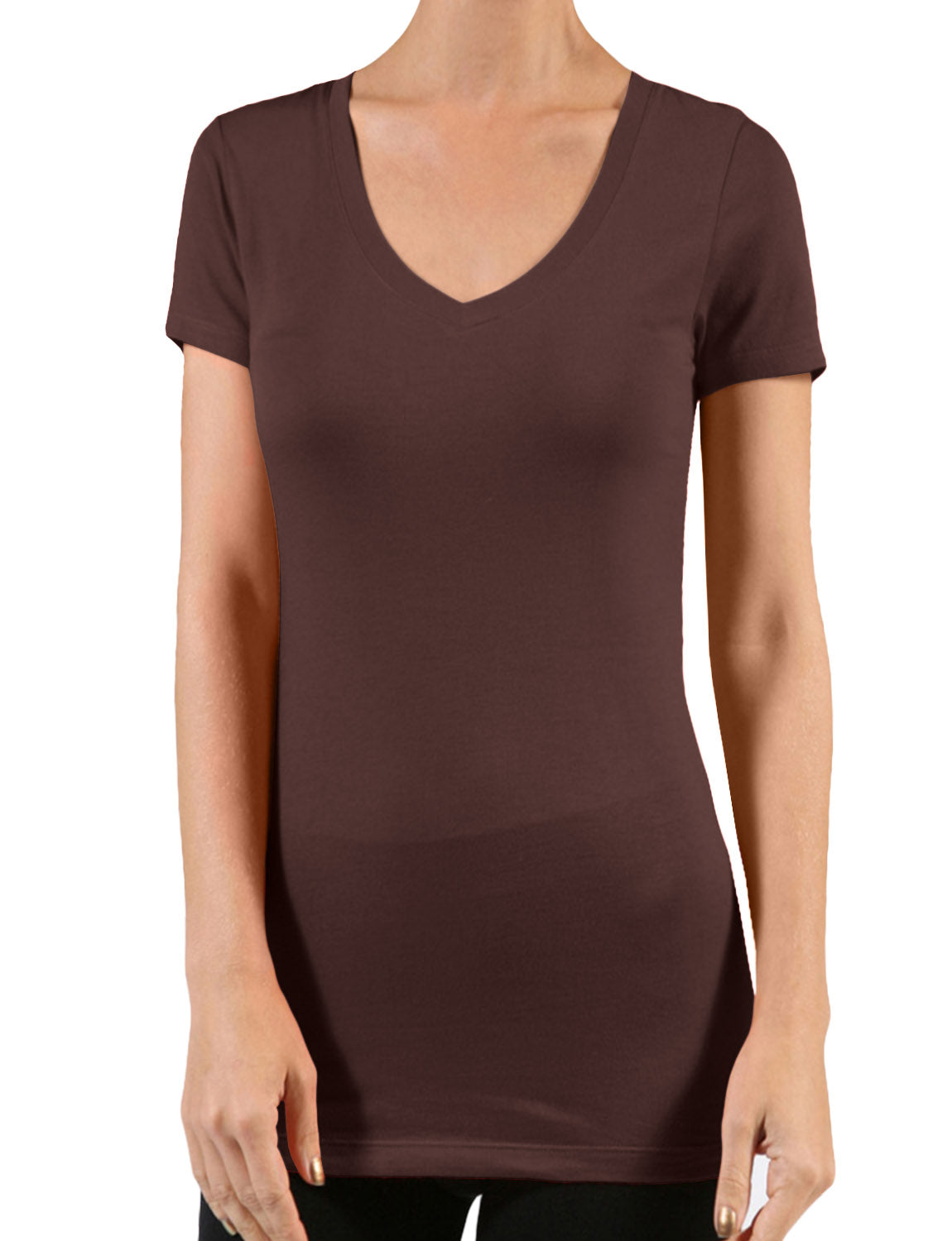 LIGHT WEIGHT SHORT SLEEVE COTTON V-NECK T-SHIRTS NEWT135