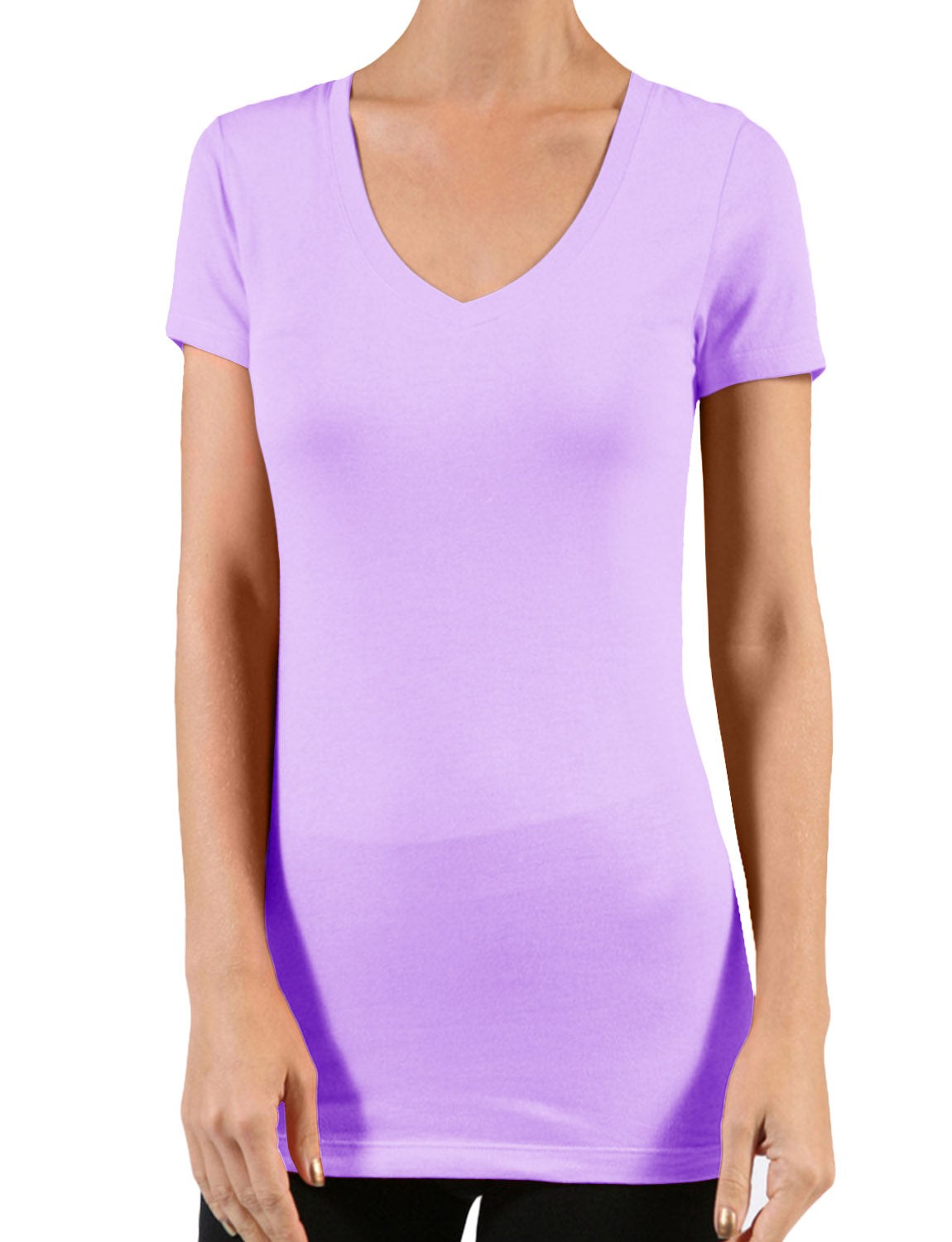LIGHT WEIGHT SHORT SLEEVE COTTON V-NECK T-SHIRTS NEWT135