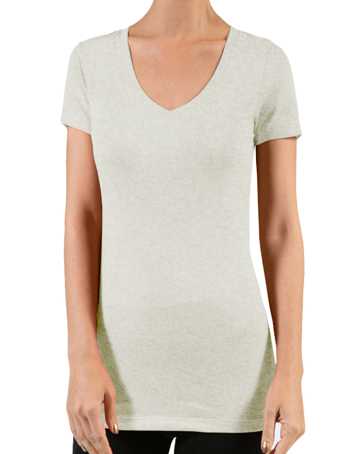 LIGHT WEIGHT SHORT SLEEVE COTTON V-NECK T-SHIRTS NEWT135