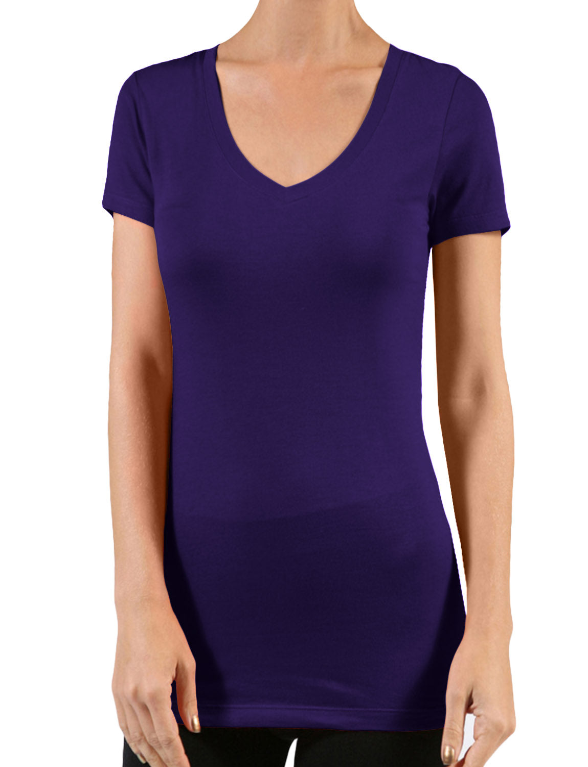LIGHT WEIGHT SHORT SLEEVE COTTON V-NECK T-SHIRTS NEWT135