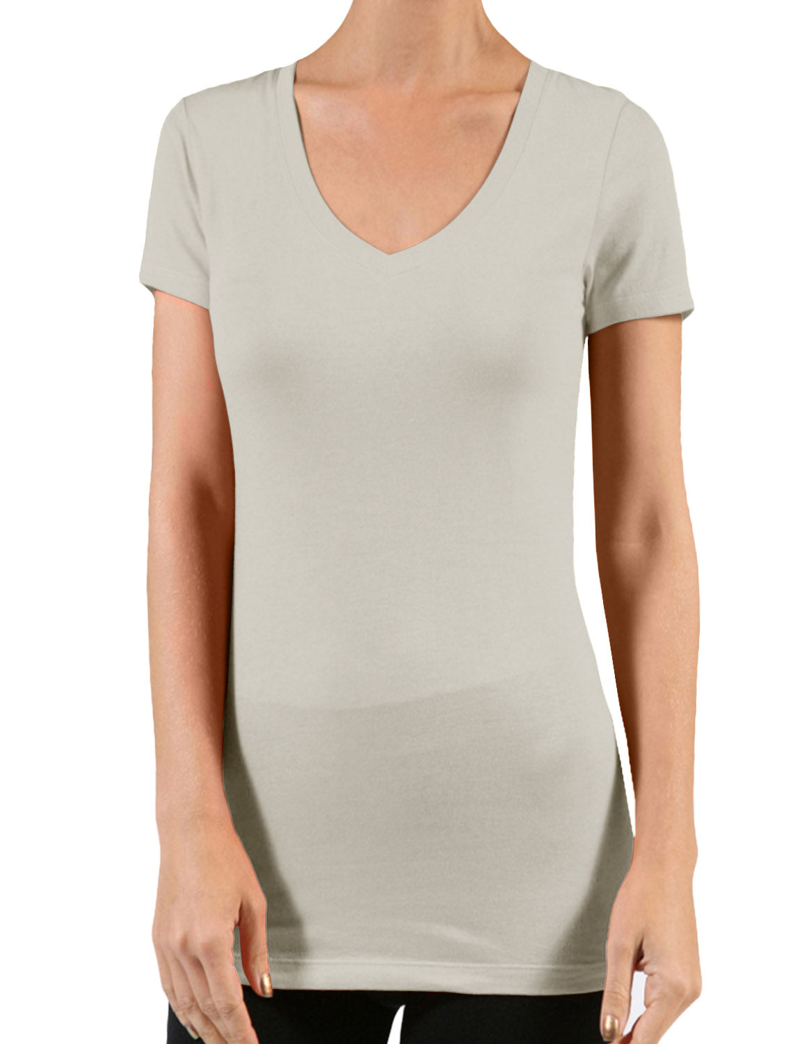 LIGHT WEIGHT SHORT SLEEVE COTTON V-NECK T-SHIRTS NEWT135