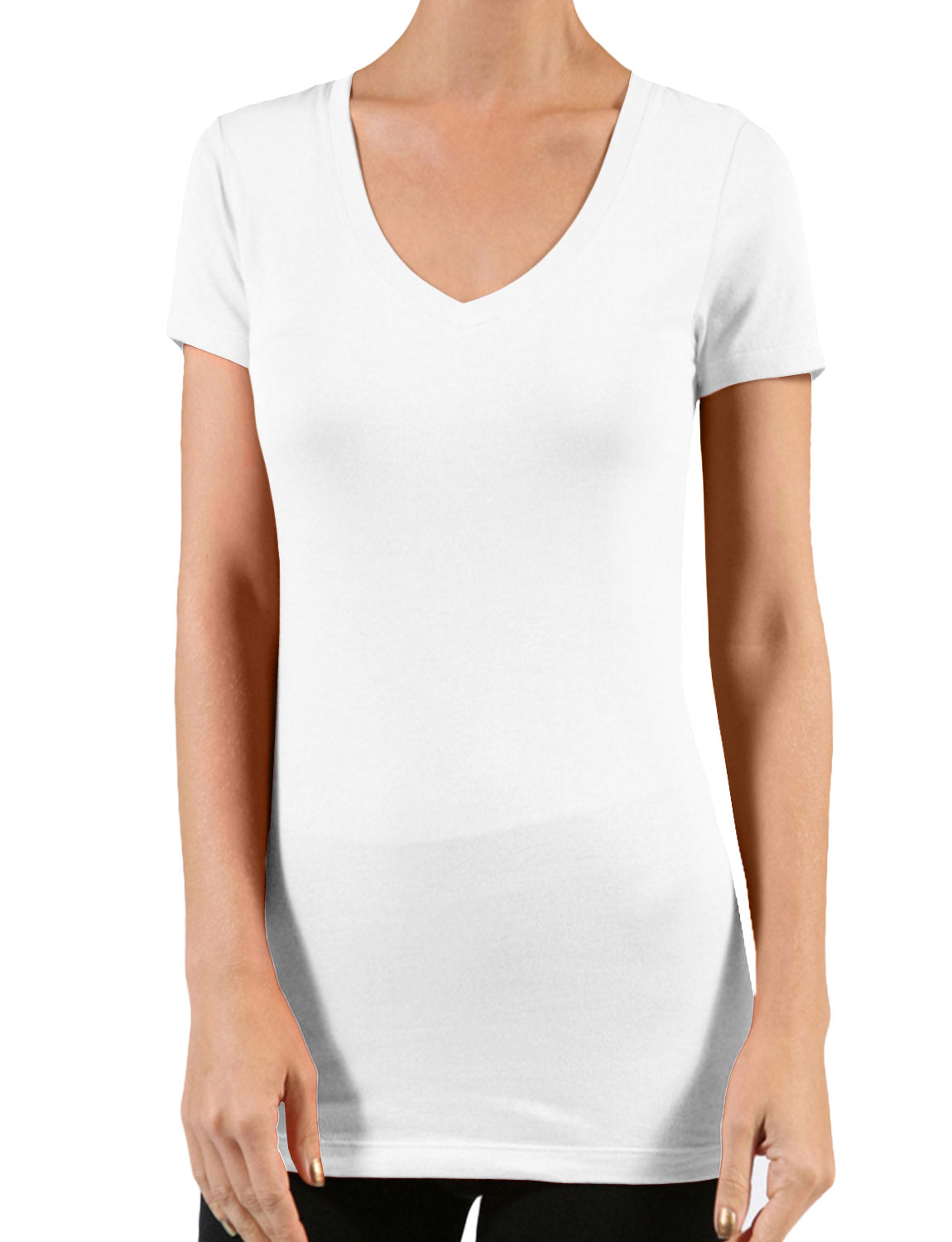LIGHT WEIGHT SHORT SLEEVE COTTON V-NECK T-SHIRTS NEWT135