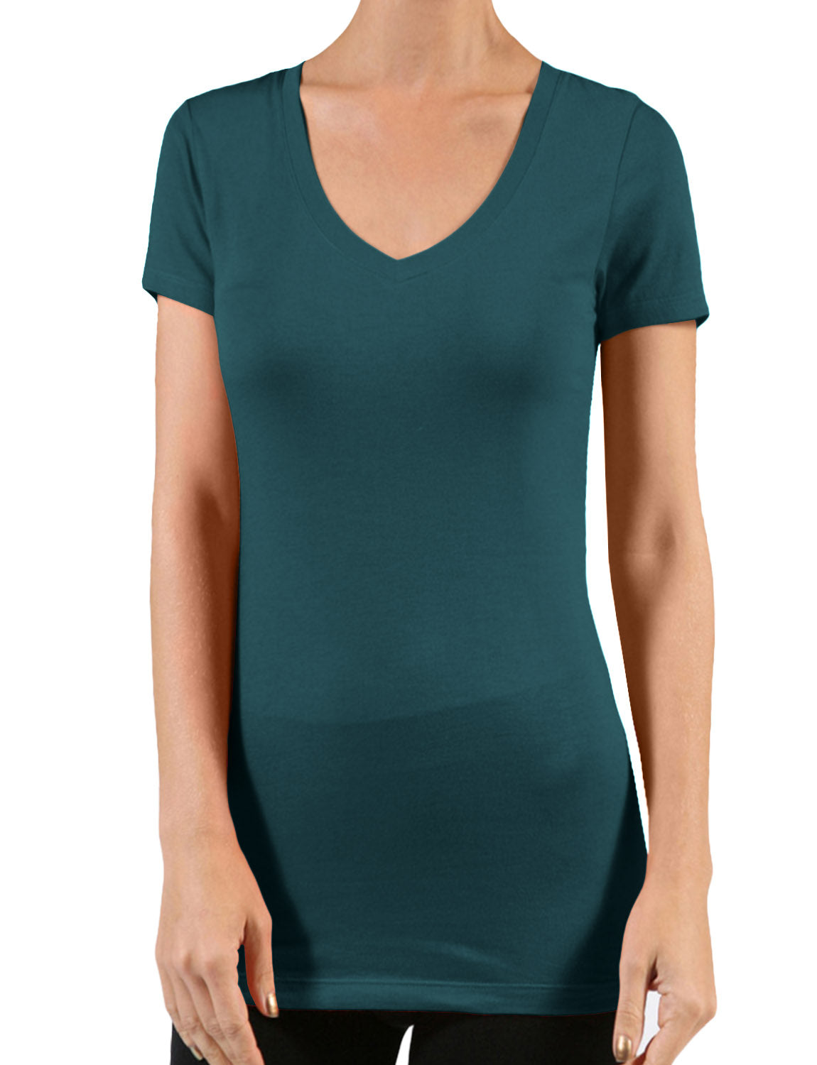 LIGHT WEIGHT SHORT SLEEVE COTTON V-NECK T-SHIRTS NEWT135