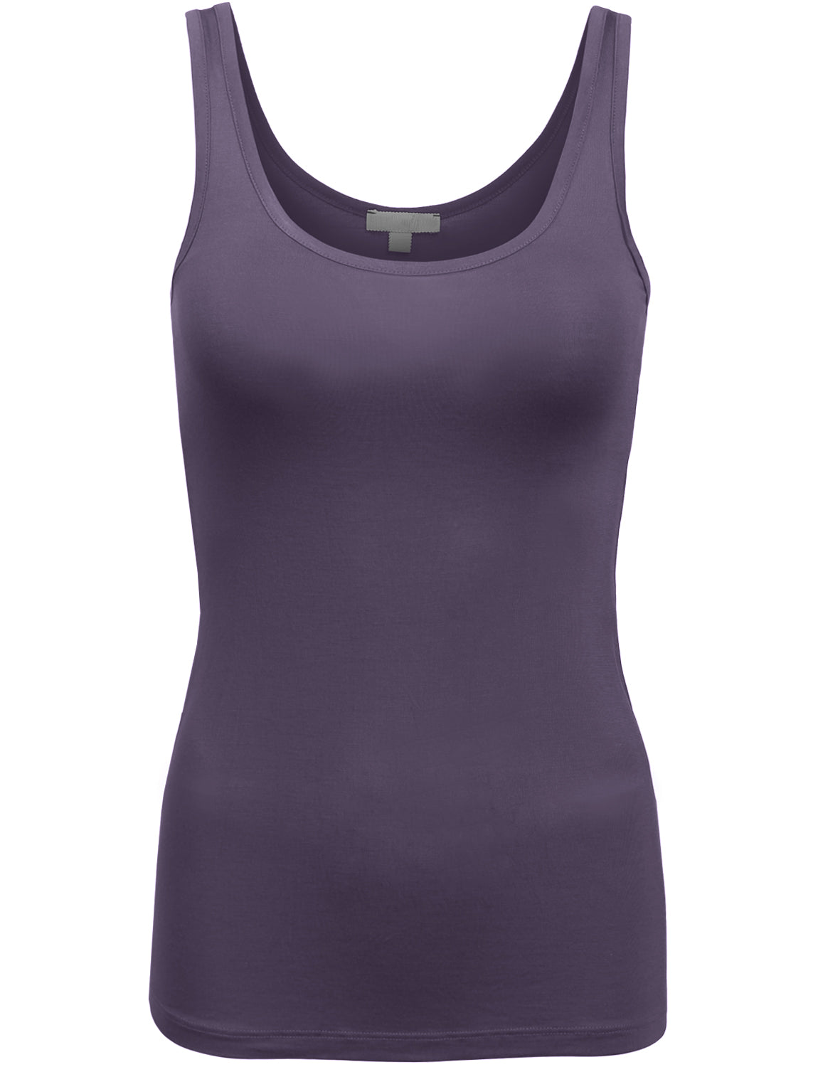LIGHT WEIGHT BASIC SLEEVELESS SOLID SCOOP NECK BACK TANK TOP NEWT157