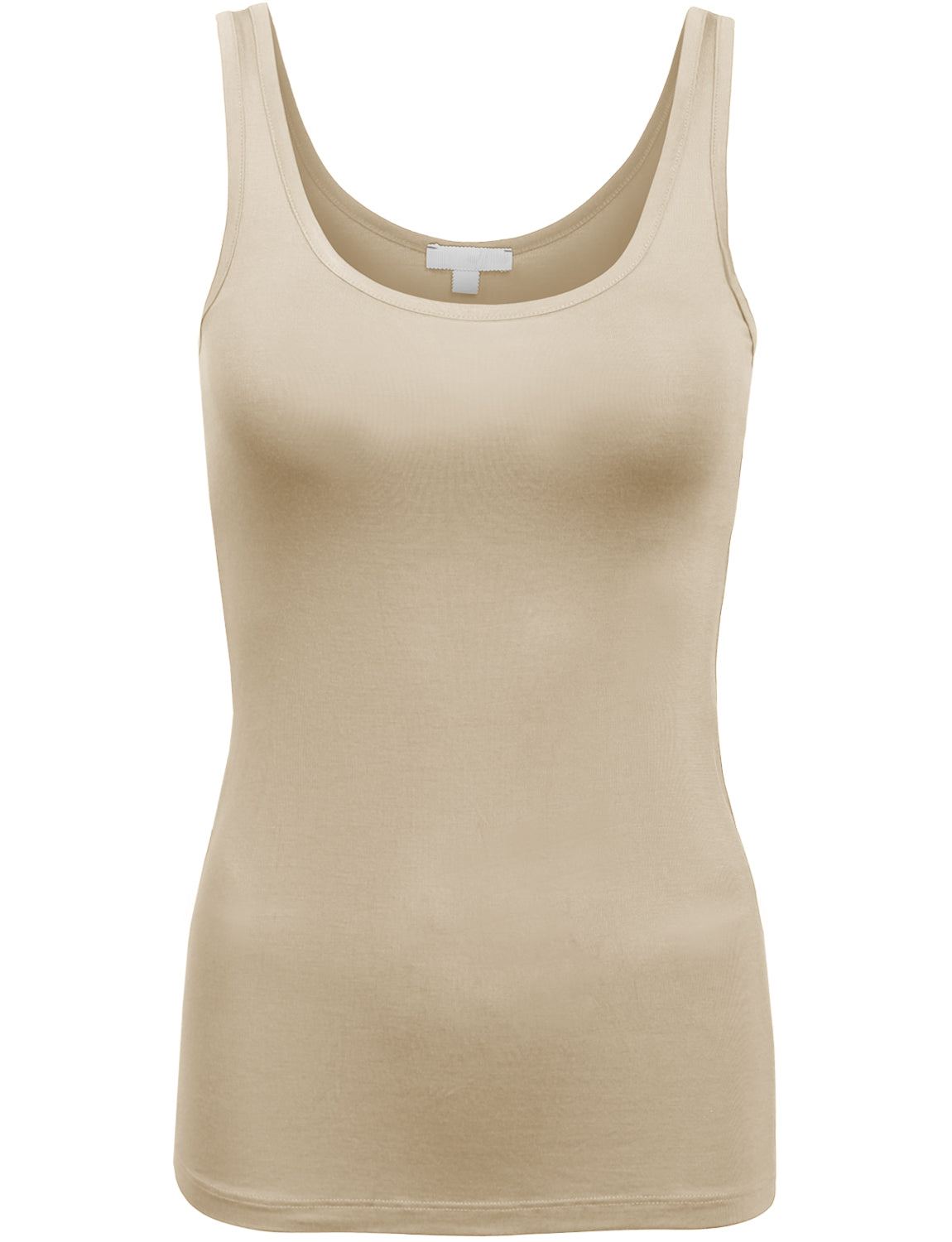 LIGHT WEIGHT BASIC SLEEVELESS SOLID SCOOP NECK BACK TANK TOP NEWT157