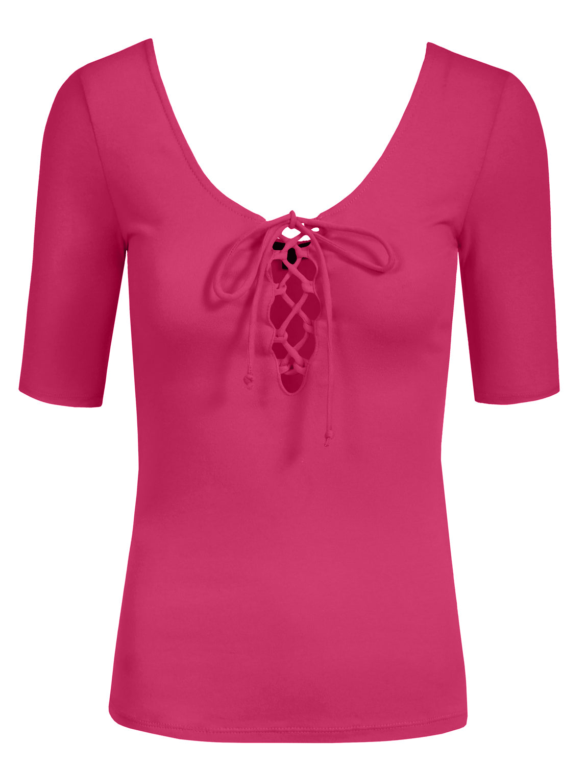 SEXY SCOOP NECK CUT OUT LACE UP RIBBED T-SHIRTS NEWT197