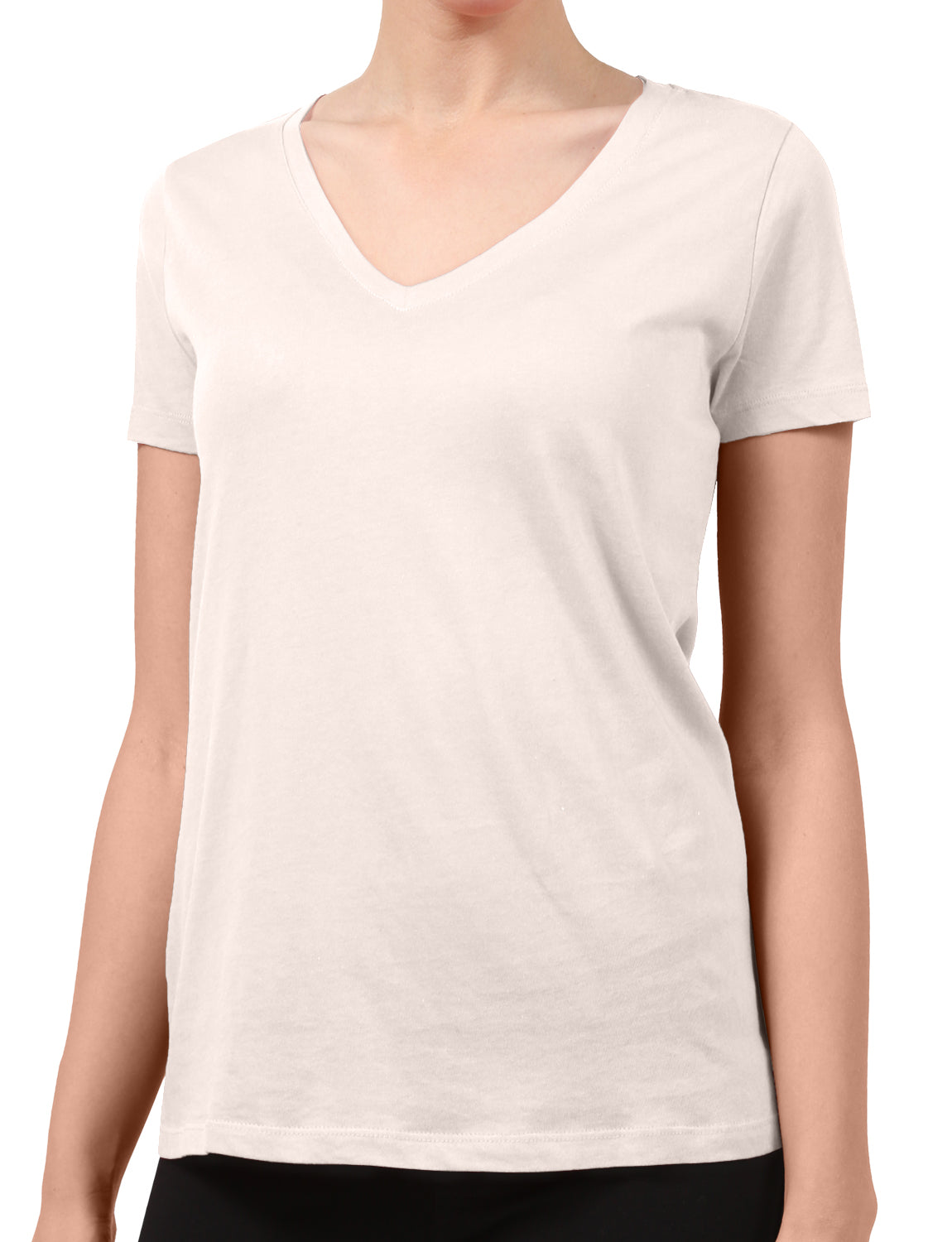 LIGHT WEIGHT BASIC SHORT SLEEVE V-NECK CASUAL T-SHIRTS NEWT211