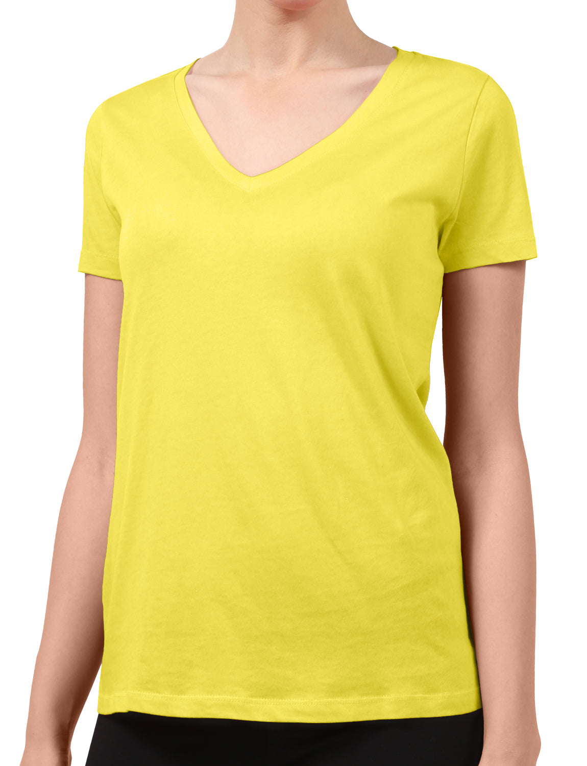 LIGHT WEIGHT BASIC SHORT SLEEVE V-NECK CASUAL T-SHIRTS NEWT211