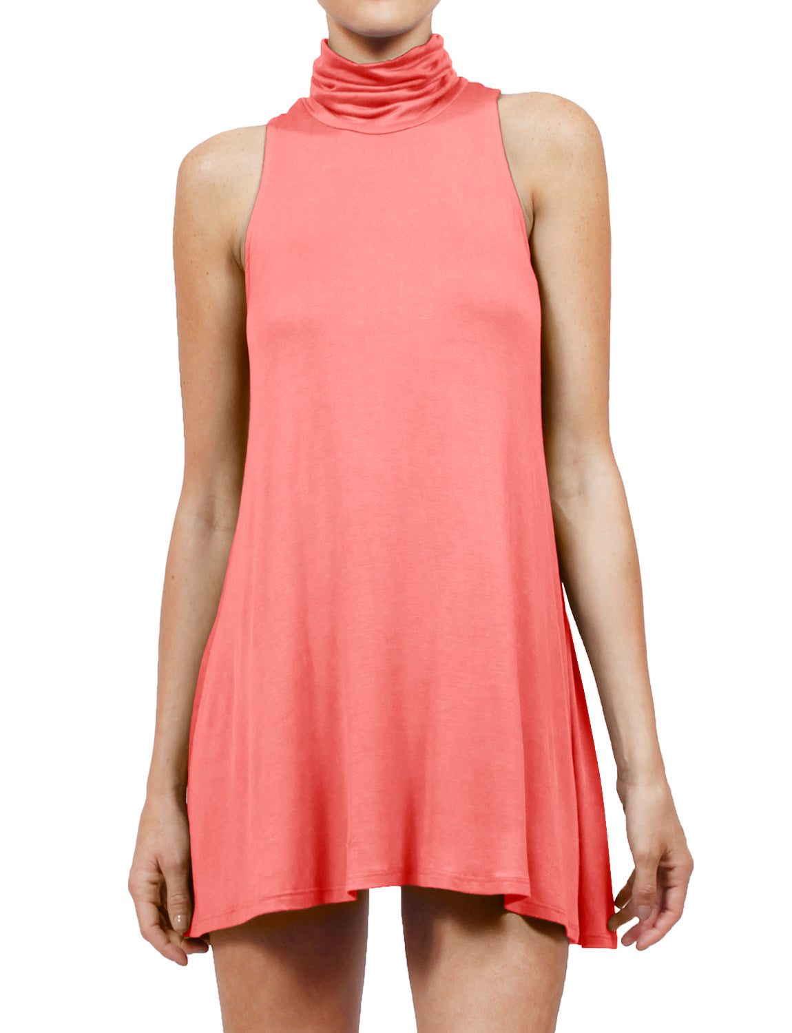 BASIC HALTER NECK SLEEVELESS STRAPPY SWING DRESS NEWT248