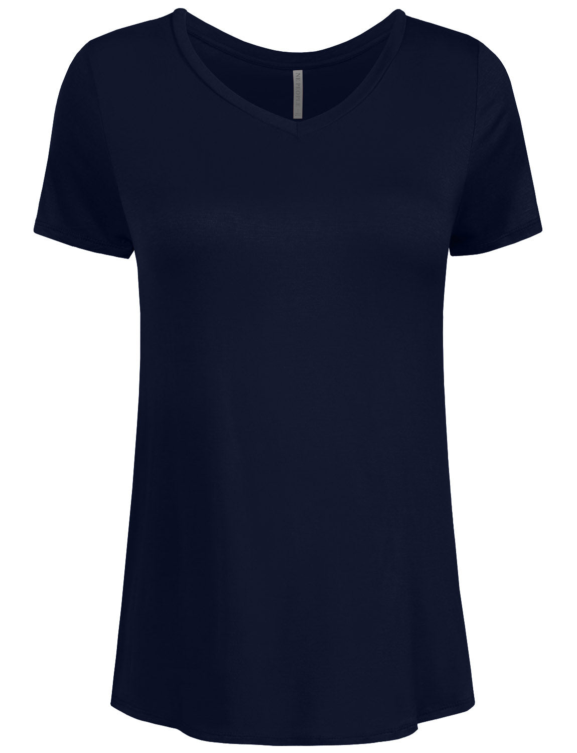 BASIC SIMPLE SHORTS SLEEVE V-NECK SPANDEX T-SHIRTS NEWT308