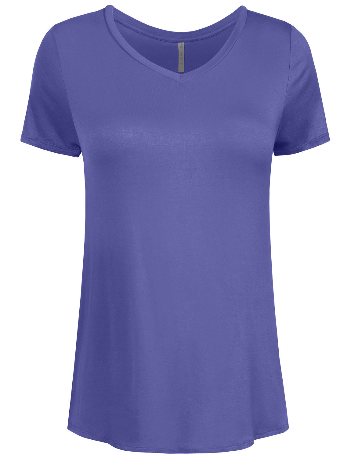 BASIC SIMPLE SHORTS SLEEVE V-NECK SPANDEX T-SHIRTS NEWT308