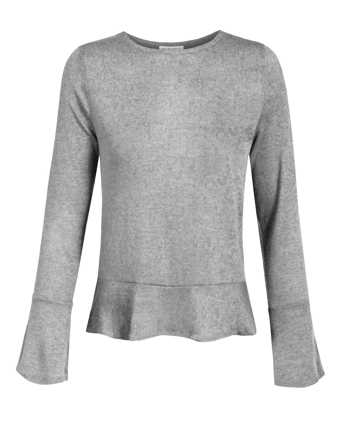CAUSAL SOLID FLARE LONG SLEEVE SOFT KNIT SWEATER TOP NEWT350