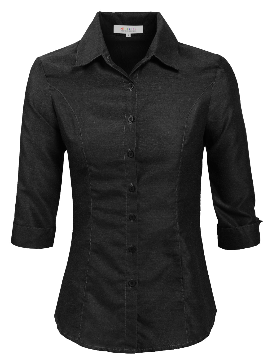 STRETCH 3/4 SLEEVE ROLL UP BUTTON DOWN SHIRTS NEWT51
