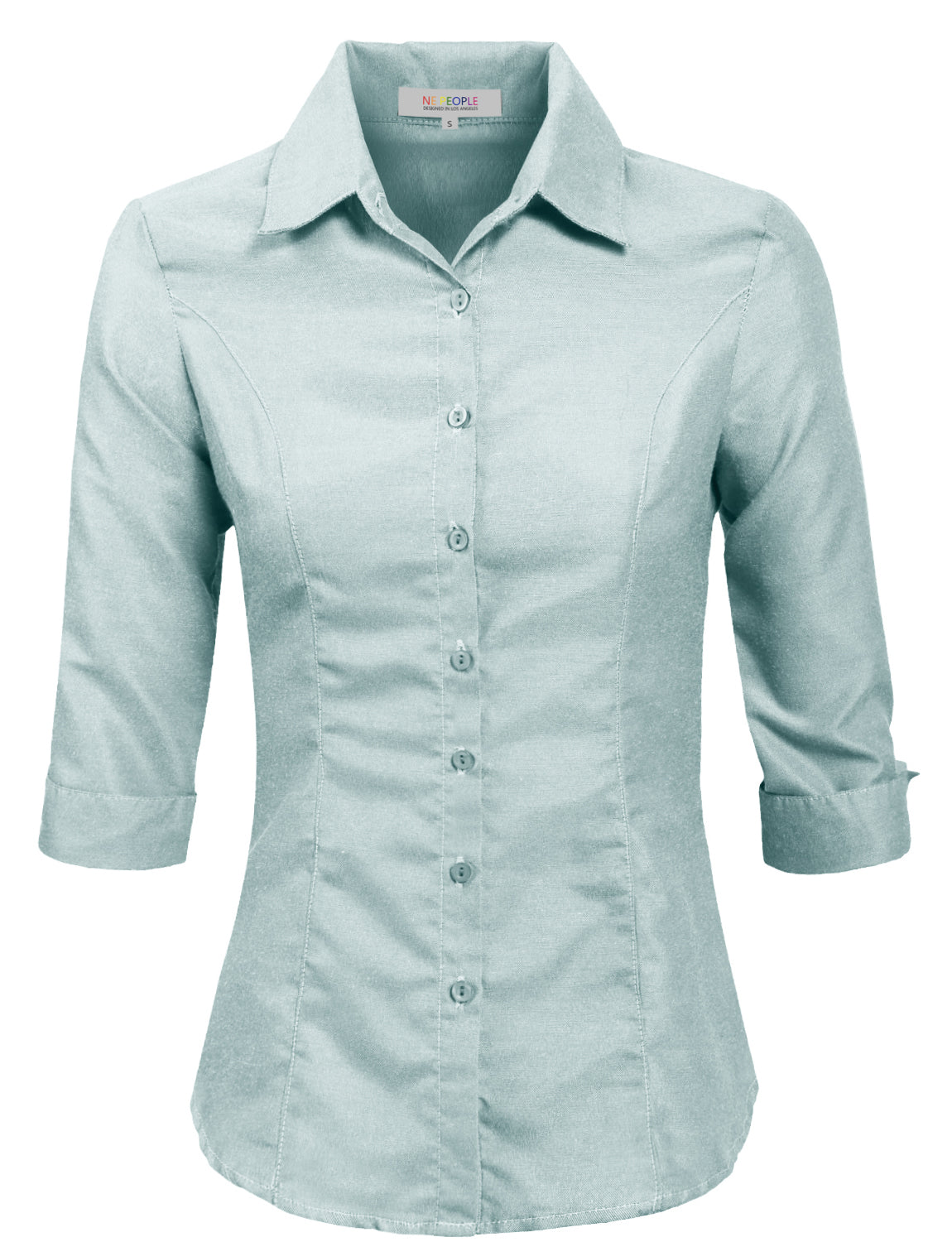 STRETCH 3/4 SLEEVE ROLL UP BUTTON DOWN SHIRTS NEWT51