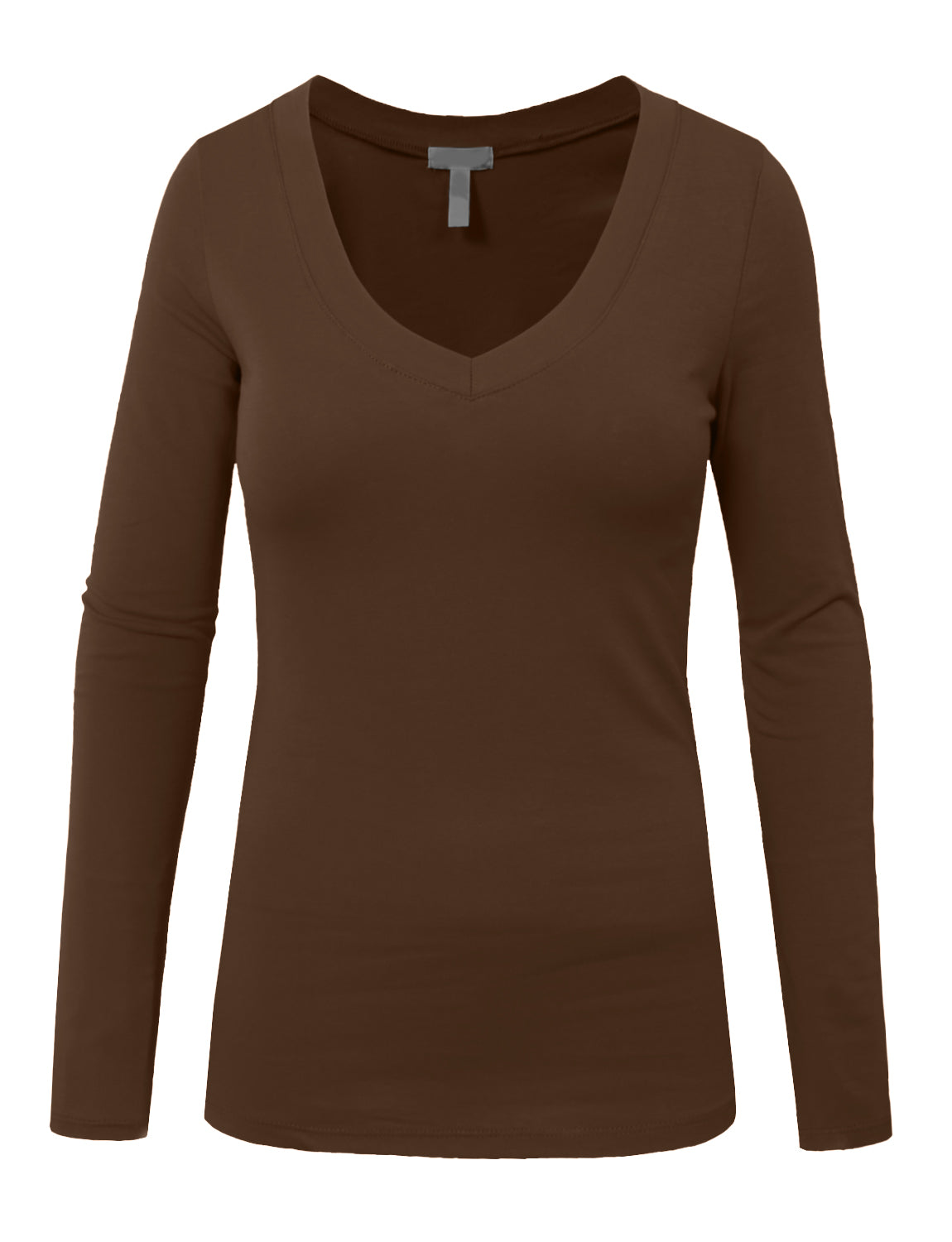 LIGHT WEIGHT BASIC LONG SLEEVE V-NECK CASUAL T-SHIRTS NEWT77