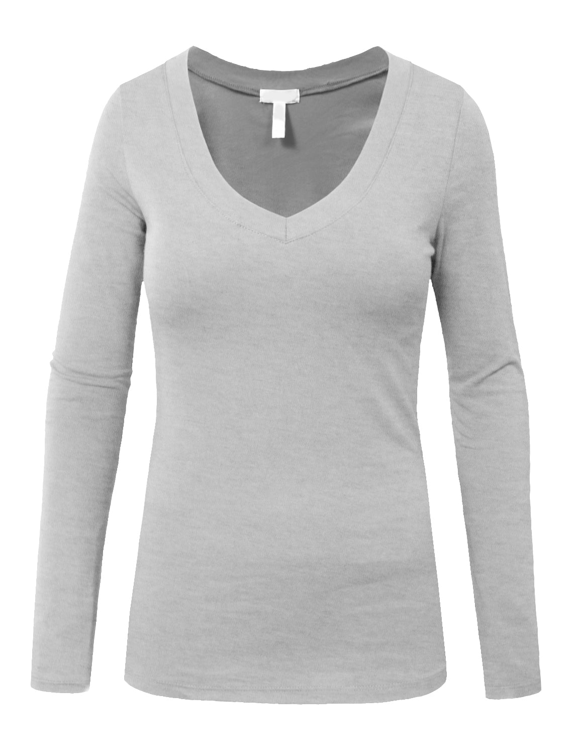 LIGHT WEIGHT BASIC LONG SLEEVE V-NECK CASUAL T-SHIRTS NEWT77