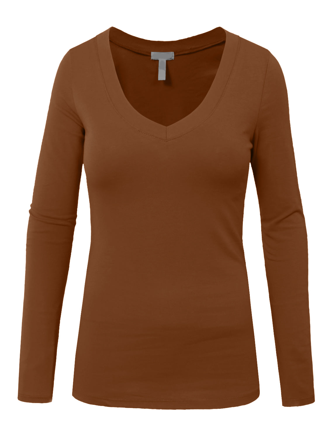 LIGHT WEIGHT BASIC LONG SLEEVE V-NECK CASUAL T-SHIRTS NEWT77