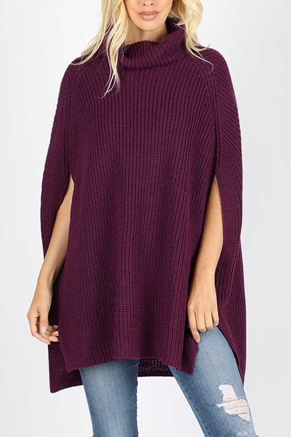 TURTLENECK PONCHO SWEATER