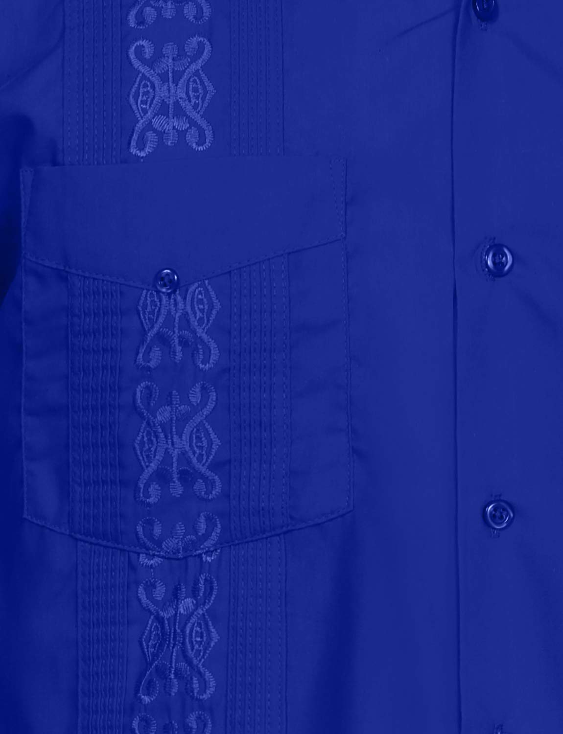 NE PEOPLE Men's Cuban Guayabera Shirt – Short Sleeve Button Down Classic Embroidered 4 Pockets Casual Top NEMT112 Off White 4XL