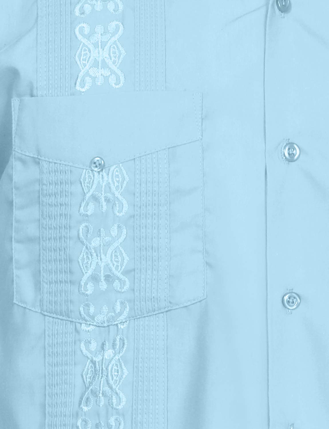 NE PEOPLE Men's Cuban Guayabera Shirt – Short Sleeve Button Down Classic Embroidered 4 Pockets Casual Top NEMT112 Off White 4XL