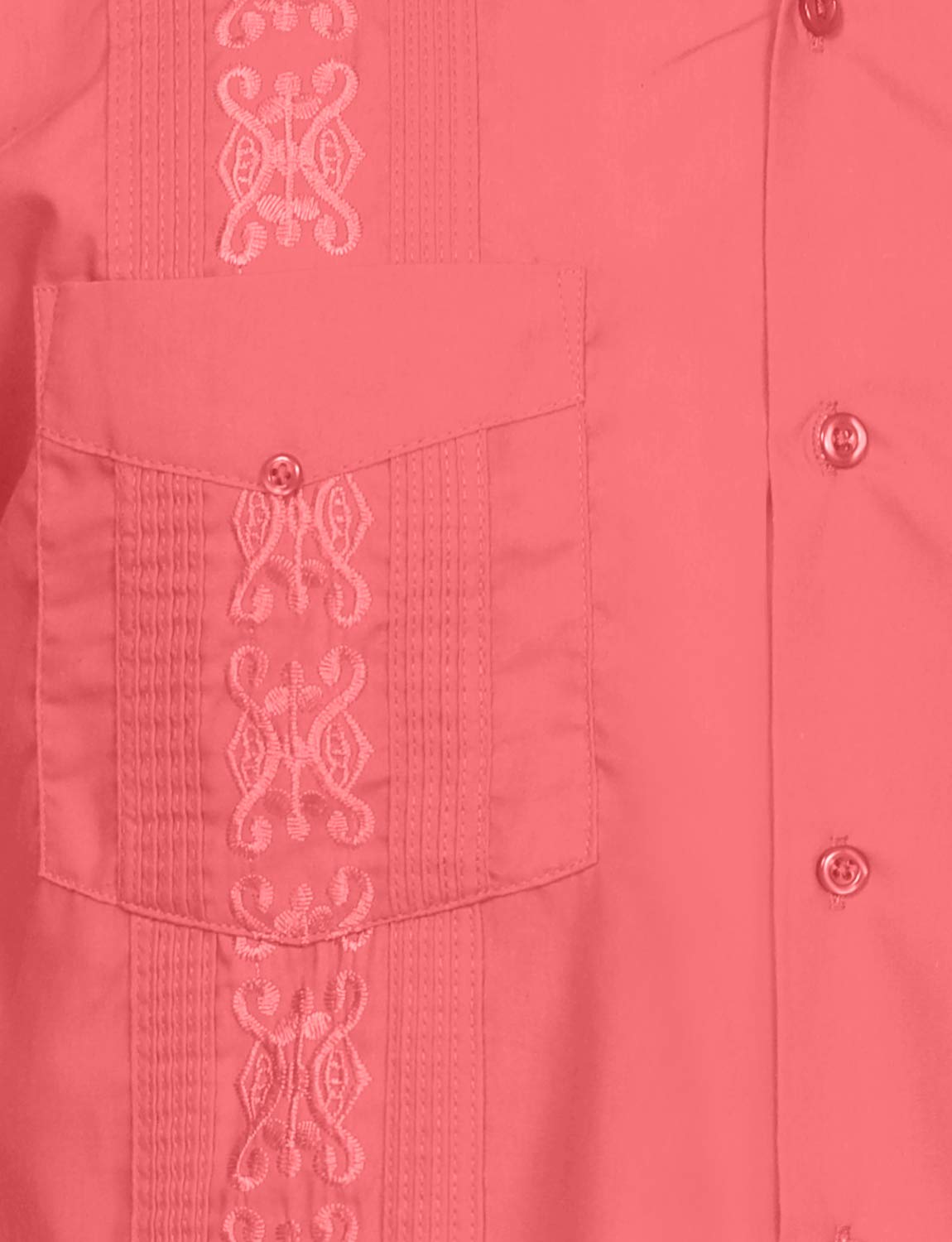 NE PEOPLE Men's Cuban Guayabera Shirt – Short Sleeve Button Down Classic Embroidered 4 Pockets Casual Top NEMT112 Off White 4XL