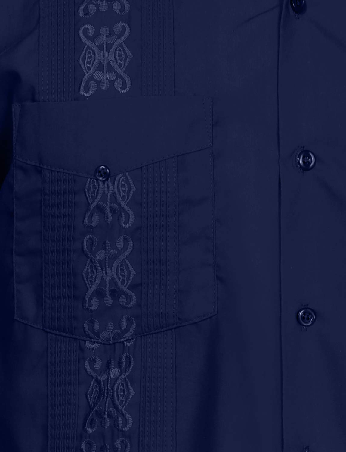 NE PEOPLE Men's Cuban Guayabera Shirt – Short Sleeve Button Down Classic Embroidered 4 Pockets Casual Top NEMT112 Off White 4XL