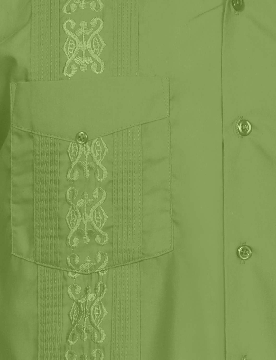 NE PEOPLE Men's Cuban Guayabera Shirt – Short Sleeve Button Down Classic Embroidered 4 Pockets Casual Top NEMT112 Off White 4XL